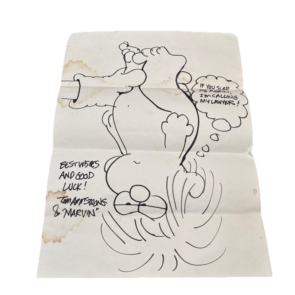 Tom Armstrong Marvin Commission Hand Drawn & Signed Comic Artist Humor
